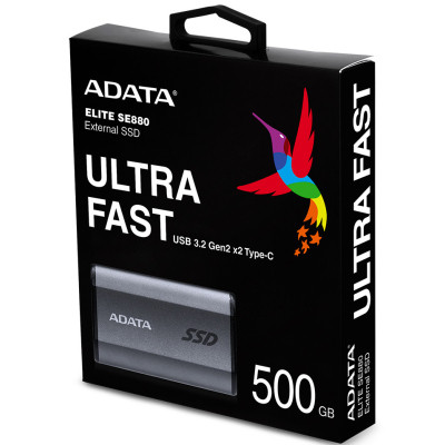 Накопичувач SSD USB 3.2 500GB ADATA (AELI-SE880-500GCGY)