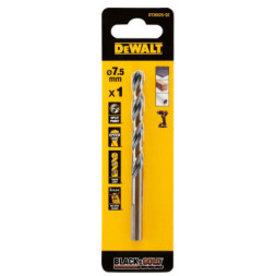 Свердло DeWALT по металу Black &amp; Gold, HSS-G, 7.5 х 109 х 69 мм (DT20525)