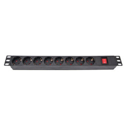 Силовий блок Eserver 19&quot; 8 розеток, выкл., алюм. корпус PDU 220В, 16А (WT-2261A-GER-8WAY-WO)