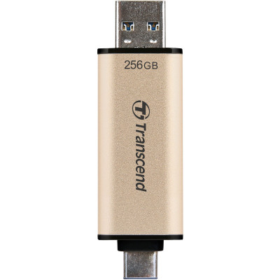 USB флеш накопичувач Transcend 256GB JetFlash 930 Gold-Black USB 3.2/Type-C (TS256GJF930C)