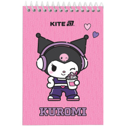Блокнот Kite на спіралі Kuromi А6, 48 аркушів, нелінований (HK25-196-2)