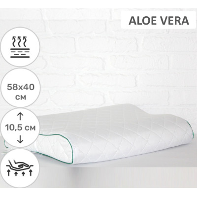 Подушка MirSon ортопедична 6019 Steep Line Aloe Vera 58х40х10.5 (2200003261219)