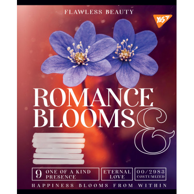Зошит Yes А5 Romance blooms 36 аркушів, клітинка (766415)