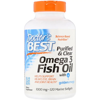 Жирні кислоти Doctor&#039;s Best Риб&#039;ячий жир Омега-3, Omega 3 Fish Oil with Goldenomega, 100 (DRB-00478)
