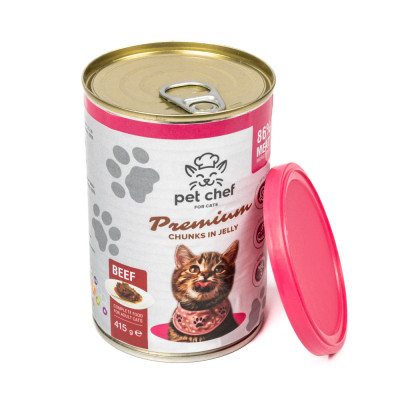 Вологий корм для кішок Pet Chef З яловичиною 415 г (4820255193588)
