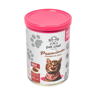 Вологий корм для кішок Pet Chef З яловичиною 415 г (4820255193588)