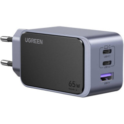 Зарядний пристрій Ugreen 3xUSB 65W (2xUSB-C+USB-A) Gan Nexode Fast Charger Grey X553 (35042)