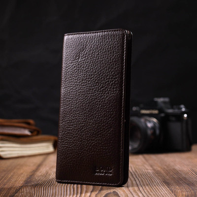 Гаманець Bond Accessories З натуральної зернистої шкіри Коричневий (22052)