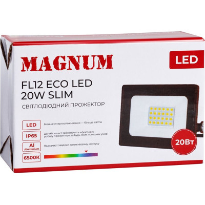 Прожектор MAGNUM FL12 ECO LED 20Вт slim 6500К IP65 (90018081)