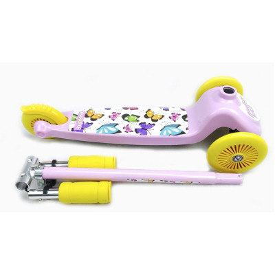Самокат Bimbo Bike Butterflies 12&quot; з регулюванням висоти Рожево-жовтий (75802-IS)