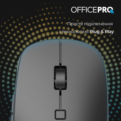 Мишка OfficePro M305B Silent Click Ergonomic Wireless Black (M305B)