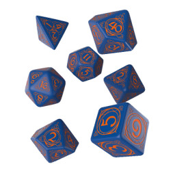 Набір кубиків для настільних ігор Q-Workshop Wizard Dark-blue orange Dice Set (7 шт) (SWIZ90)