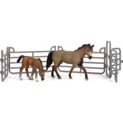 Фігурка Kids Team набір Ферма соврасая кінь (сіре забарвлення) з лошам (Q9899-X5_3)