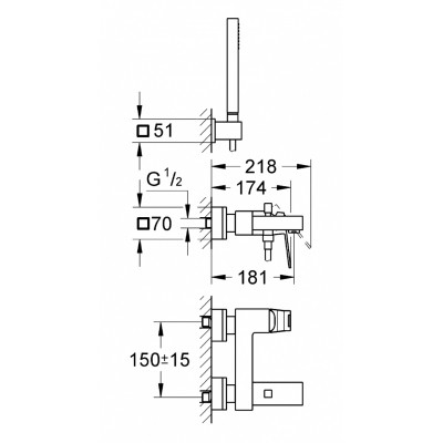 Змішувач Grohe Eurocube (23141000)