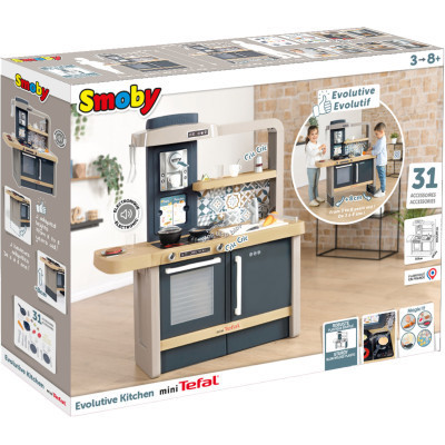 Ігровий набір Smoby Інтерактивна кухня Тефаль Еволюшн із регулюванням висоти та аксесуарами (312308)
