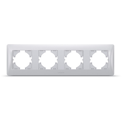 Рамка Videx BINERA срібний шовк 4 поста (VF-BNFR4H-SS)