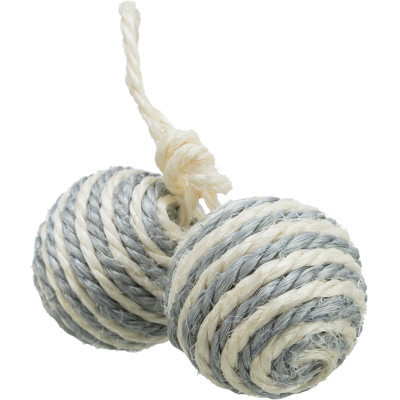 Іграшка для котів Trixie Два м&#039;ячики на мотузці 4.5 см (4011905040776)