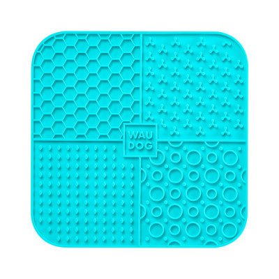 Універсальний посуд для тварин WAUDOG Silicone Килимок для злизування 19х19х1 см блакитний (23522)
