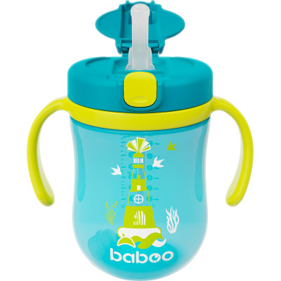 Поїльник-непроливайка Baboo Marine із гравітаційною кулькою, 300 мл, 9+ міс, зелена (8-133)