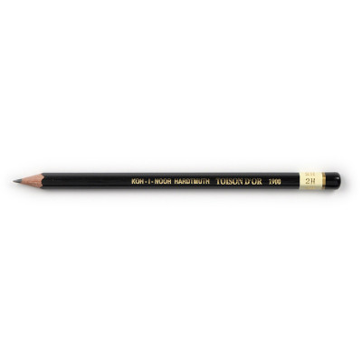 Олівець графітний Koh-i-Noor 2H Toison D&#039;or без гумки корпус Чорний (1900.2H)