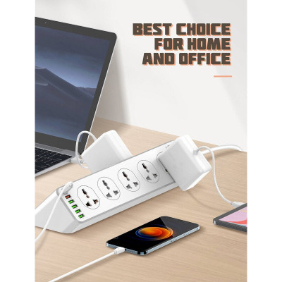 Мережевий фільтр живлення LDNIO SC10610, 5роз + 3USB (SC10610)