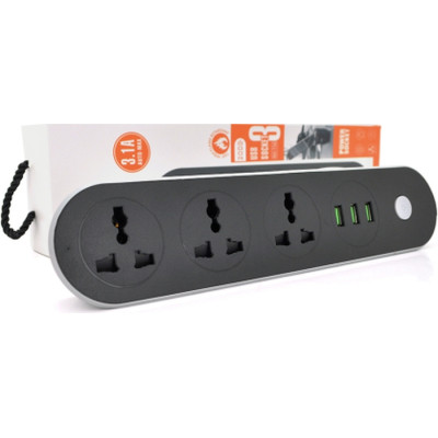 Мережевий фільтр живлення Voltronic TВ-Т56, 3роз, 3*USB Black (ТВ-Т56-Black)
