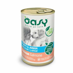 Консерви для собак OASY One Protein Formula Puppy &amp; Junior Medium/Large з лососем 400 г (8053017344508)