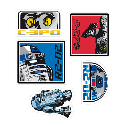 Стікер-наклейка ABYstyle Star Wars — R2-D2/C3PO 16х11 см / 2 аркуші (ABYDCO160)