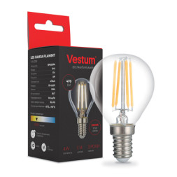 Лампочка Vestum LED филамент G45 Е14 4Вт 220V 3000К (1-VS-2226)