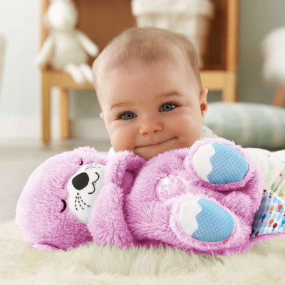 Нічник Bambi М&#039;яка іграшка-нічник Дихаюча видра Pink (2284-25 pink)