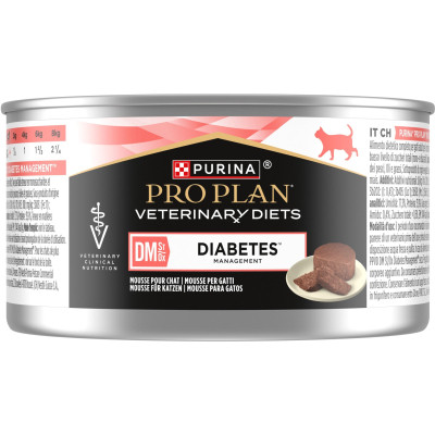 Вологий корм для кішок Purina Pro Plan Veterinary Diets DM ST/OX Diabetes Management Регулювання надходження глюкози 195 г (8445290105233)