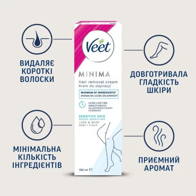 Крем для депіляції Veet Minima для чутливої шкіри з Алое вера 100 мл (4053700288205)