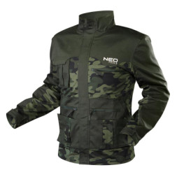 Куртка робоча Neo Tools CAMO, розмір S (48), 255 г/м2, високий комір, кишені на блис (81-211-S)