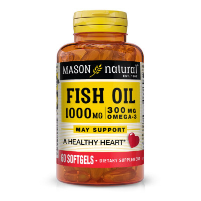 Жирні кислоти Mason Natural Риб&#039;ячий жир з Омега-3, Omega-3 Fish Oil, 200 гелевих капсул (MAV12230)