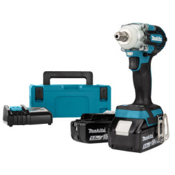 Гайковерт Makita LXT, 18V, 2x5Ah, DC18RC, Makpac, 300 Нм, 1/2&quot; (DTW301RTJ)