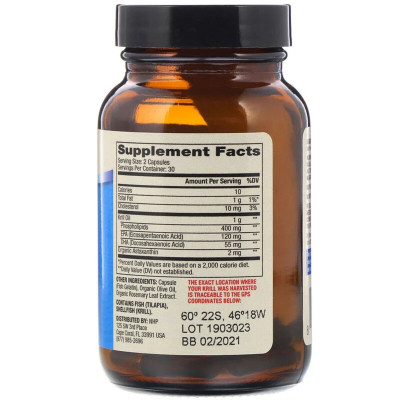 Жирні кислоти Dr. Mercola Жир антарктичного криля, Antarctic Krill Oil, 60 капсул (MCL-01026)