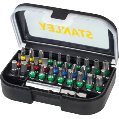 Набір біт Stanley Ph1,2,3x1, Pz 1,3x1, TH30, TH40, T25, L=60 мм, 31 шт, кейс (STA60490)