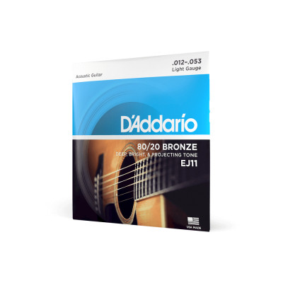 Струни для гітари D&#039;Addario 80/20 Bronze Regular Light (12-53) (EJ11)