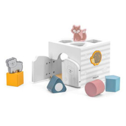 Розвиваюча іграшка Viga Toys дерев'яний сортер із брязкальцями PolarB Будиночок для звіря (44052)