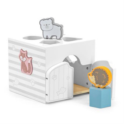 Розвиваюча іграшка Viga Toys дерев&#039;яний сортер із брязкальцями PolarB Будиночок для звіря (44052)