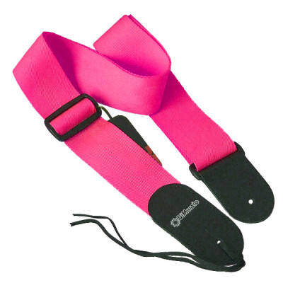 Ремінь для гітари DiMarzio Nylon With Leather Ends Neon Pink (DD3100NPK)