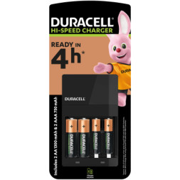 Зарядний пристрій для акумуляторів Duracell CEF14, 4 години, 1 шт. (Includes 2 AA1300mAh &amp; 2 AAA750mAh) (5007497 / 5004990)