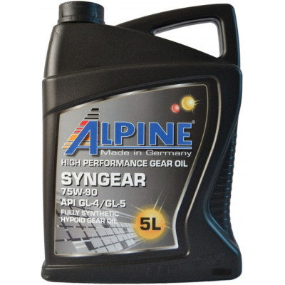 Трансмісійна олива Alpine Syngear 75W-90 GL-4/GL-5 5л (0745-5)