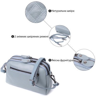 Сумка Vintage З натуральної шкіри Синя (22808)