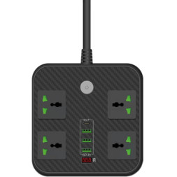 Мережевий фільтр живлення Voltronic TВ-Т90, 4роз, 3*USB Black (ТВ-Т90-Black)