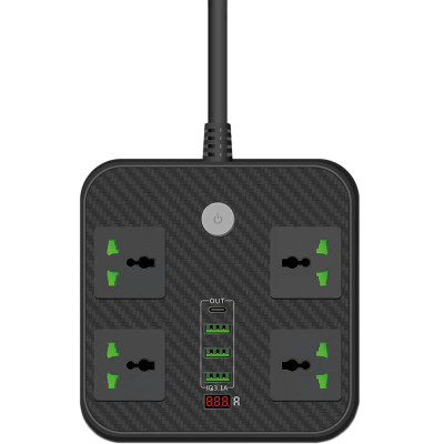 Мережевий фільтр живлення Voltronic TВ-Т90, 4роз, 3*USB Black (ТВ-Т90-Black)