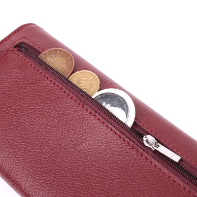 Гаманець ST Leather З натуральної шкіри Бордовий (22547)