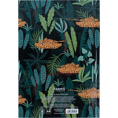 Книга записна Axent Leopard А4 у твердій обкладинці 96 аркуші клітинка, зелена (8422-557-A)