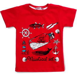 Футболка дитяча Haknur з морською тематикою (00975-98B-red)