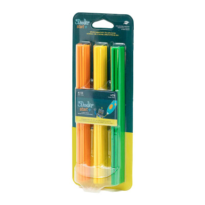 Стержень для 3D-ручки 3Doodler набор Микс (75 шт: оранжевый, желтый, зеленый) (3DS-ECO-MIX2-75)